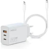 Phreeze USB C Adapter 3 poorten 65W + 2 Meter USB C Kabel - Oplader - Snellader - USB C Laptop Oplader - Adapter USB C - USB C Lader – Universeel