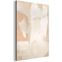 MuchoWow Aluminium schilderij 90x120 cm - Wanddecoratie metaal - Kunst - Wit - Beige - Modern - Metalen muurdecoratie woonkamer - Decoratie industrieel - Foto op dibond - Industriële accessoires slaapkamer