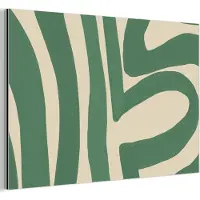 MuchoWow Aluminium schilderij 120x80 cm - Wanddecoratie metaal - Groen - Kunst - Abstract - Metalen muurdecoratie woonkamer - Decoratie industrieel - Foto op dibond - Industriële accessoires slaapkamer