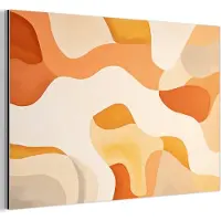 MuchoWow Aluminium schilderij 180x120 cm - Wanddecoratie metaal - Oranje - Abstract - Kunst - Metalen muurdecoratie woonkamer - Decoratie industrieel - Foto op dibond - Industriële accessoires slaapkamer