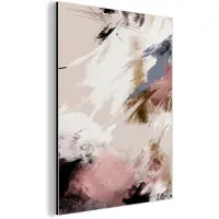 MuchoWow Aluminium schilderij 90x120 cm - Wanddecoratie metaal - Verf - Abstract - Roze - Wit - Metalen muurdecoratie woonkamer - Decoratie industrieel - Foto op dibond - Industriële accessoires slaapkamer