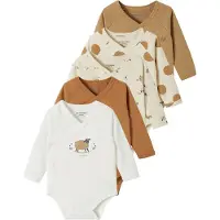 Vertbaudet Set van 5 rompertjes voor pasgeboren baby's van biokatoen