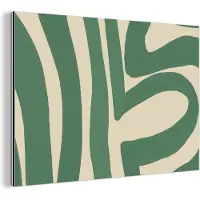 MuchoWow Aluminium schilderij 180x120 cm - Wanddecoratie metaal - Groen - Kunst - Abstract - Metalen muurdecoratie woonkamer - Decoratie industrieel - Foto op dibond - Industriële accessoires slaapkamer