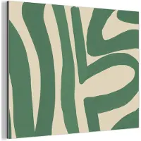 MuchoWow Aluminium schilderij 40x30 cm - Wanddecoratie metaal - Groen - Kunst - Abstract - Metalen muurdecoratie woonkamer - Decoratie industrieel - Foto op dibond - Industriële accessoires slaapkamer