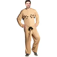 Partychimp Naakte Man Kostuum Penis Pak Adam Zoekt Eva Vrijgezellenfeest Man voor bij Carnavalskleding Heren - Polyester - Multicolor - 1-Delig Onesie - One Size