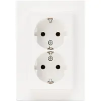 Kopp Athenis wandcontactdoos RA dubbel inbouw Glanzend wit