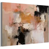 MuchoWow Aluminium schilderij 180x120 cm - Wanddecoratie metaal - Kunst - Abstract - Beige - Verf - Metalen muurdecoratie woonkamer - Decoratie industrieel - Foto op dibond - Industriële accessoires slaapkamer
