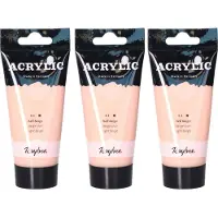 Rayher Hobby Materialen Rayher hobby Acrylverf op waterbasis - 3x - roze - 75 ml - Schilderen/knutselen - Voor kinderen en volwassenen