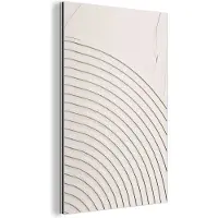 MuchoWow Aluminium schilderij 20x30 cm - Wanddecoratie metaal - Kunst - Wit - Lijnen - Abstract - Metalen muurdecoratie woonkamer - Decoratie industrieel - Foto op dibond - Industriële accessoires slaapkamer