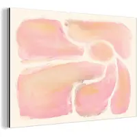 MuchoWow Aluminium schilderij 30x20 cm - Wanddecoratie metaal - Bloemen - Roze - Natuur - Boho - Metalen muurdecoratie woonkamer - Decoratie industrieel - Foto op dibond - Industriële accessoires slaapkamer