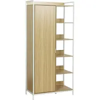 Sweeek Kledingkast module met 1 deur hangruimte en planken 100cm Wit