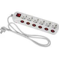 Heitronic Stekkerdoos 3-voudig met 1,5m aansluitkabel wit