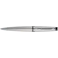 Waterman Expert-balpen | Roestvrij staal met chromen rand | medium punt met blauwe-inktnavulling | met geschenkdoos