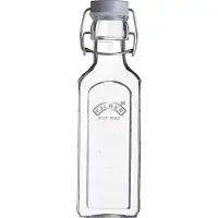 Kilner vierkante glazen fles met grijze beugelsluiting 300ml