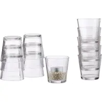Relaxdays waxinelichtjeshouder - set van 12 stuks - Ø 7,5 cm - tafeldecoratie desserts - transparant