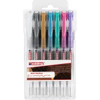 Edding 2185 Gel Roller 7 Set Metallic/White | Rollertip 0,7 mm