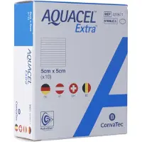 Aquacel Extra Hydrofiber Verband met Versterkende Vezels 5 x 5 cm | 10 stuks