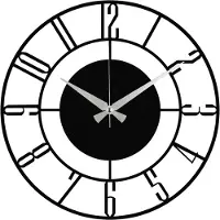 Opviq , Enzoclock - Model S011, Wandklok, zwart, metaal, 48 x 48 cm