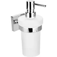 Sapho Zeepdispenser X-Square Hangend 230 ML Chroom / Melkglas
