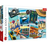 Trefl legpuzzel 1000 stukjes vakantiekaarten puzzel volwassenen.