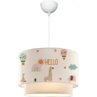 Lux.pro Kinder hanglamp Lurgan E27 wit met giraffe motief