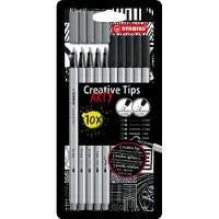 Stabilo Markers - Creatieve tips Arty - 10 st. - Zwart/Grijs - - OneSize - Markers