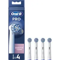 Oral-B | Vervangbare opzetborstels | EB60X-4 Sensitive Clean Pro | Opzetborstels | Voor volwassenen | Aantal borstels in de verpakking: 4 | Wit