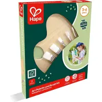 Toynamics Verfpalet - Hape - 1 houten palet - 6 bamboe kwasten - Voor kinderen vanaf 3 jaar