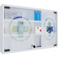 VCM afsluitbare wandkast Medicijnkast Apothekerskast Aan de muur gemonteerde medicijnkast Afsluitbare medicijnplank Hustila M