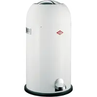 Wesco Kickmaster Prullenbak | Pedaalemmer | 33 Liter | Metaal - Wit | Afvalemmer - Made in Germany