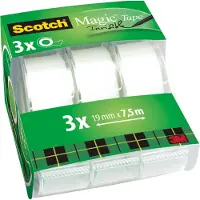 Scotch Plakband Magic Transparant 19 mm (B) x 7,5 m (L) 3 Rollen