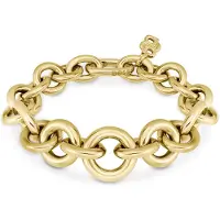 HUGO BOSS Goudkleurige armband met cirkelvormige en ovale schakels Maat M