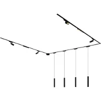 QAZQA Railsysteem met 10 zwarte lampen 1-fase - Magnetic Samson Cassie Marra