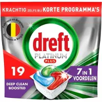 Dreft Platinum Plus - Vaatwascapsules - Deep Clean Boosted - 19 Afwasbeurten