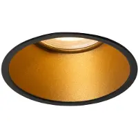 QAZQA Moderne inbouwspot zwart met goud GU10 50mm IP44 - Dept