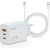 Phreeze 3-in-1 USB C Adapter 65W - 3 Meter Oplader USB C naar USB C Kabel - Snellader voor Laptop, Telefoon, Tablet, Koptelefoon, Oortjes, Powerbank etc.,