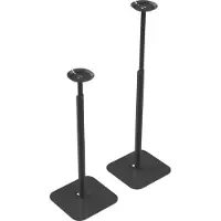 FLEXSON Vloerstandaard Era 100 (1 paar, Stand, In hoogte verstelbaar), Luidsprekerstandaard + wandmontage, Zwart