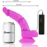 Diversia | Flexible Vibrating Dildo 21.5 Cm - Purple | Dildo | Sex Toy for Woman | Big Dildo | Sex Toy for Couples