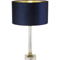 Searchlight Design tafellamp Scarborough goud met donkerblauw