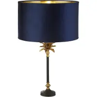 Searchlight Tafellamp Palm zwart met donkerblauw