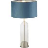Searchlight Unieke tafellamp Oxford met blauwe kap