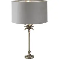 Searchlight Tafellamp Palm goud met grijze kap