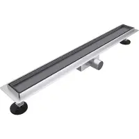 FortiFura Galeria douchegoot - 100cm - met tegelrooster - met vloerflens - PVD - geborsteld gunmetal (antraciet) SW679912/SW1075313