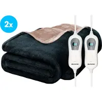 Auronic Elektrische Deken - Duo Pack - Warmtedeken - 1 Persoons - 3 Warmtestanden - 160x120cm - Antraciet