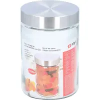 Alpina Voorraadpot - 4x stuks - 1200 ml - glazen voorraadbus - 17 cm - luchtdichte deksel