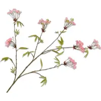 Silk-ka Kunstbloem-Zijden Bloemen Esdoorn Tak Roze 119 cm