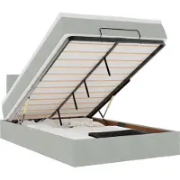 vidaXL Bed poef met matras 120x190 cm fluweel lichtgrijs