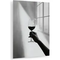 MuchoWow Glasschilderij 120x160 cm - Schilderij acrylglas - Lichtinval - Wijn - Rood - Glas - Foto op glas - Muurdecoratie woonkamer - Wanddecoratie slaapkamer - Schilderijen