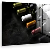 MuchoWow Glasschilderij 120x90 cm - Schilderij acrylglas - Wijn - Flessen - Variatie - Smaken - Foto op glas - Muurdecoratie woonkamer - Wanddecoratie slaapkamer - Schilderijen