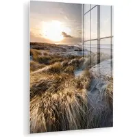MuchoWow Glasschilderij 120x160 cm - Schilderij acrylglas - Strand - Zee - Scheveningen - Nederland - Foto op glas - Muurdecoratie woonkamer - Wanddecoratie slaapkamer - Schilderijen